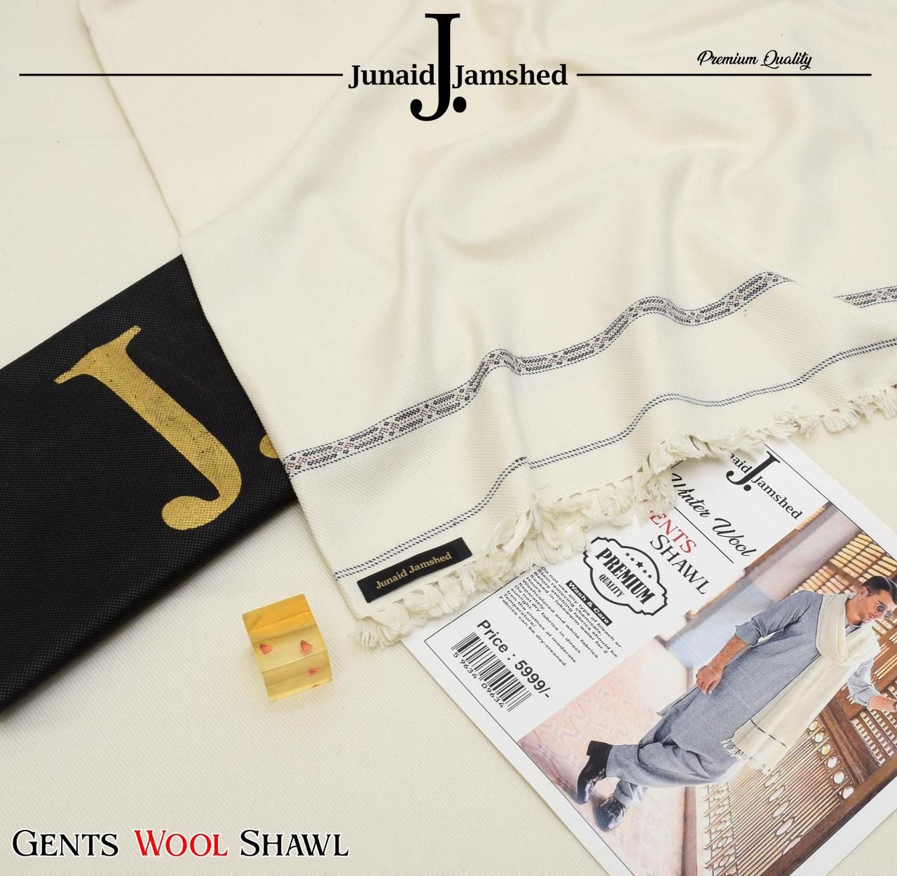 J. GENTS WOOL SHAWL OFF_WHITE